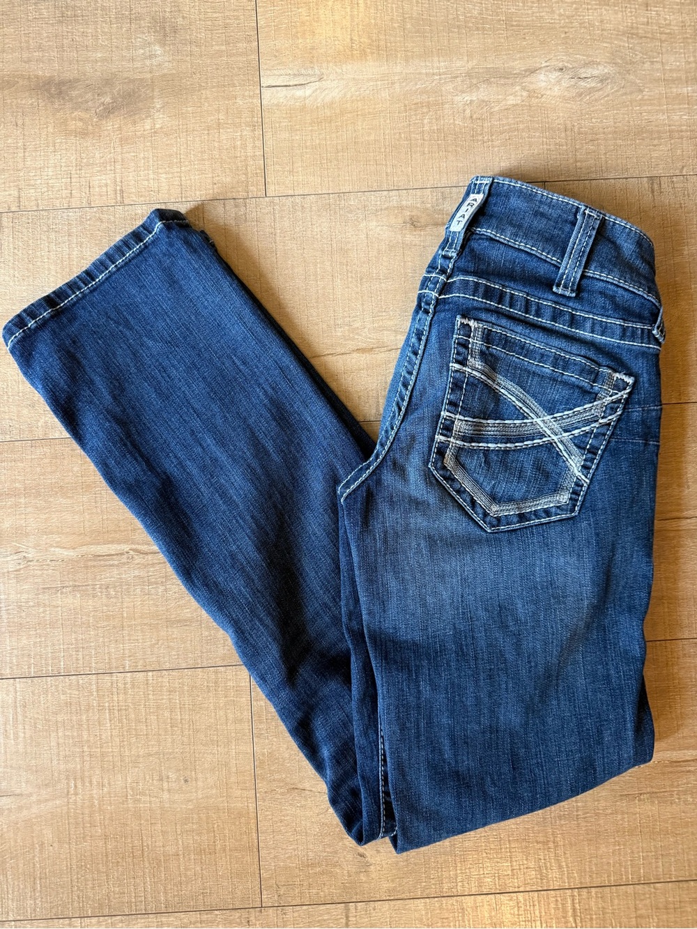 Ariat REAL Dresden Straight Leg Jeans Womens 25S Western Mid Rise Rodeo Stretch
